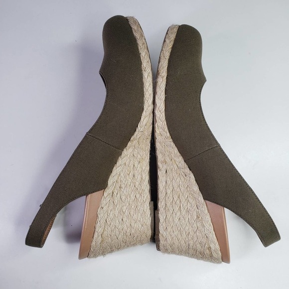 Vionic Coralina Slingback Wedge Heel Espadrille Shoes 10 Olive Green - Picture 5 of 9